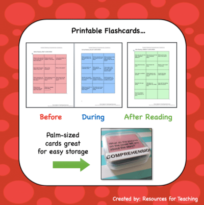 Comprehension Flashcards: Before, During and After Reading